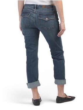 KUT from the Kloth Katy Boyfriend Jeans Mid Rise Flap Pocket Cuffed Denim 6 NWT